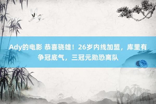 Ady的电影 恭喜骁雄！26岁内线加盟，库里有争冠底气，三冠元勋恐离队