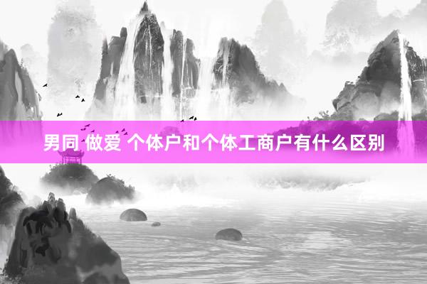 男同 做爱 个体户和个体工商户有什么区别