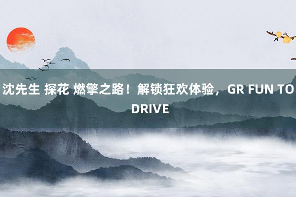 沈先生 探花 燃擎之路！解锁狂欢体验，GR FUN TO DRIVE