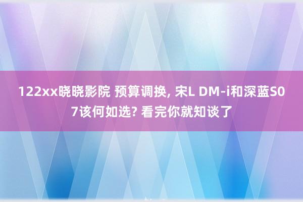 122xx晓晓影院 预算调换, 宋L DM-i和深蓝S07该何如选? 看完你就知谈了