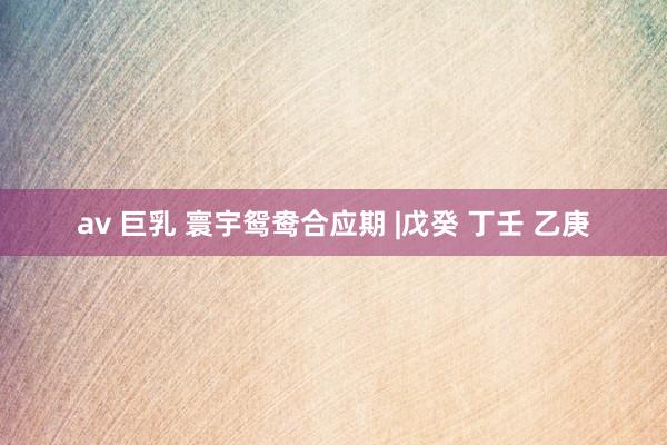 av 巨乳 寰宇鸳鸯合应期 |戊癸 丁壬 乙庚