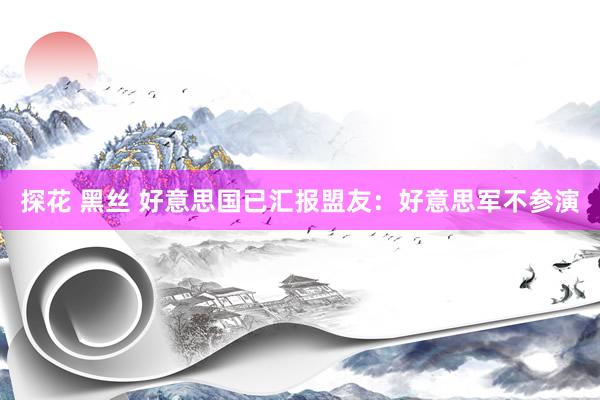 探花 黑丝 好意思国已汇报盟友：好意思军不参演