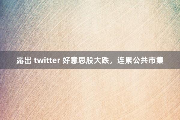 露出 twitter 好意思股大跌，连累公共市集